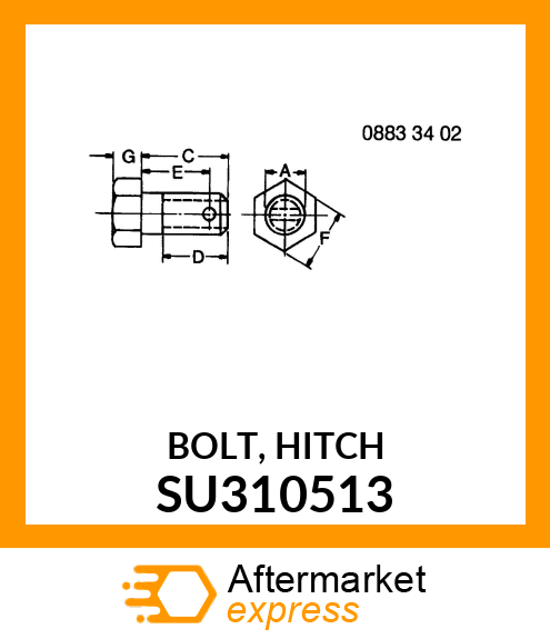 BOLT, HITCH SU310513