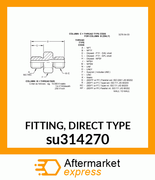 FITTING, DIRECT TYPE su314270