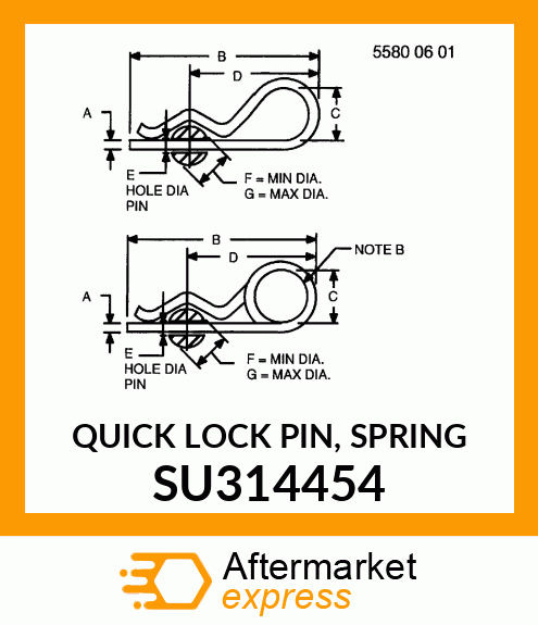 QUICK LOCK PIN, SPRING SU314454