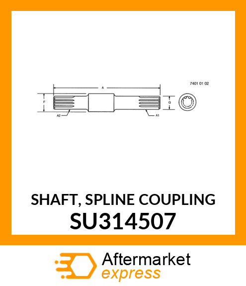 SHAFT, SPLINE COUPLING SU314507