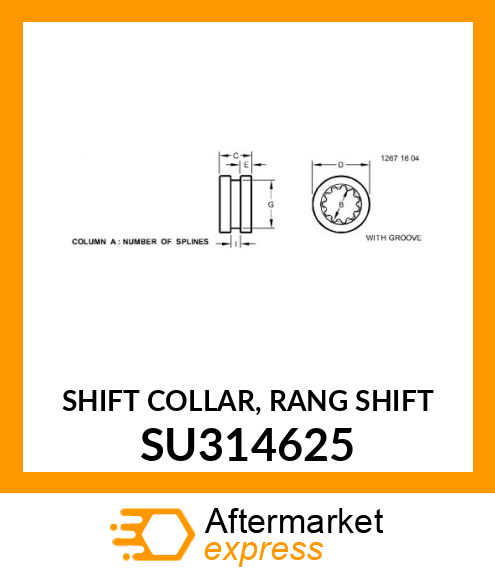 SHIFT COLLAR, RANG SHIFT SU314625