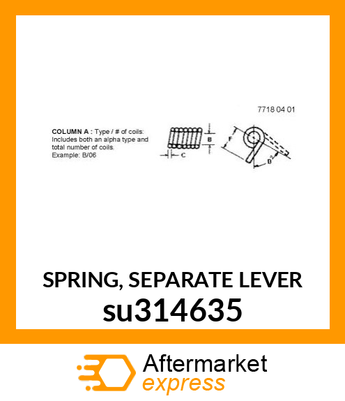 SPRING, SEPARATE LEVER su314635