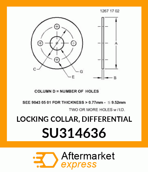 LOCKING COLLAR, DIFFERENTIAL SU314636