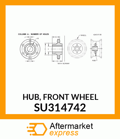 HUB, FRONT WHEEL SU314742