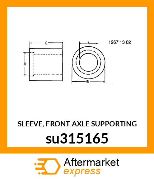 SLEEVE, FRONT AXLE SUPPORTING su315165