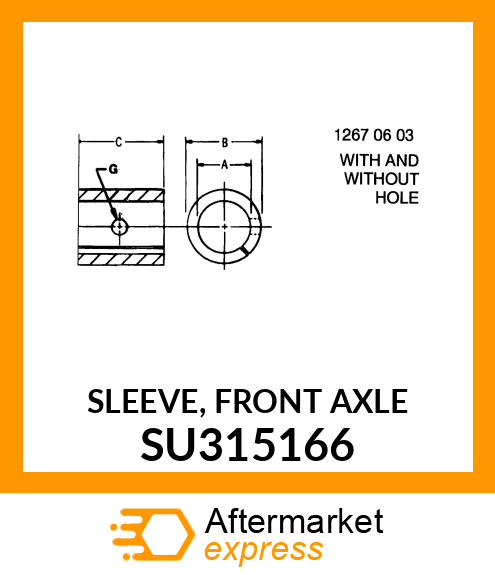 SLEEVE, FRONT AXLE SU315166