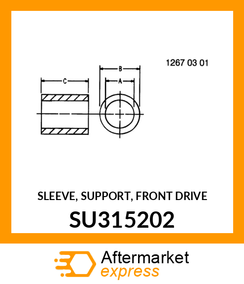 SLEEVE, SUPPORT, FRONT DRIVE SU315202