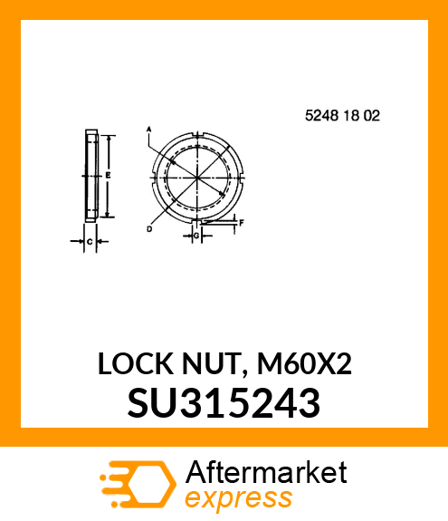 LOCK NUT, M60X2 SU315243