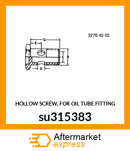 HOLLOW SCREW, FOR OIL TUBE FITTING su315383