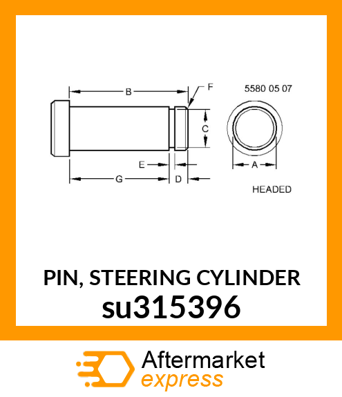 PIN, STEERING CYLINDER su315396