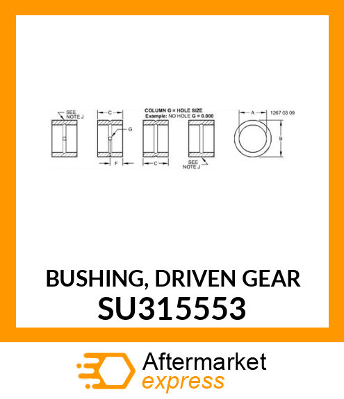 BUSHING, DRIVEN GEAR SU315553