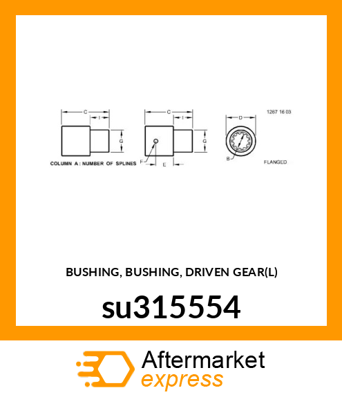 BUSHING, BUSHING, DRIVEN GEAR(L) su315554