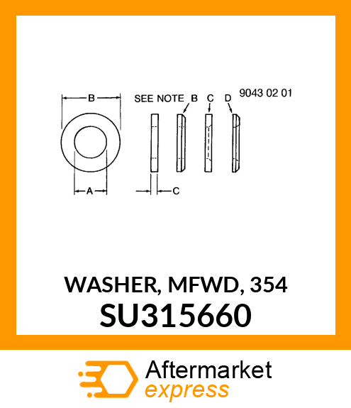 WASHER, MFWD, 354 SU315660