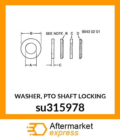 WASHER, PTO SHAFT LOCKING su315978