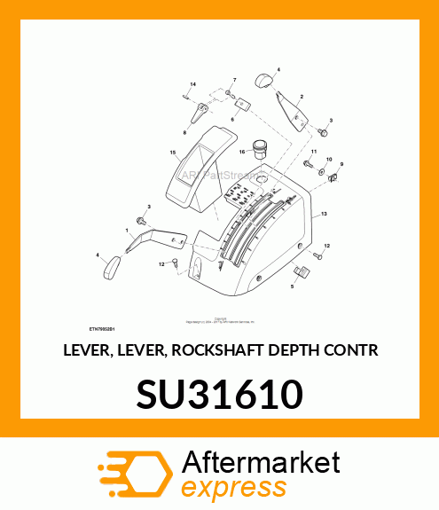 LEVER, LEVER, ROCKSHAFT DEPTH CONTR SU31610