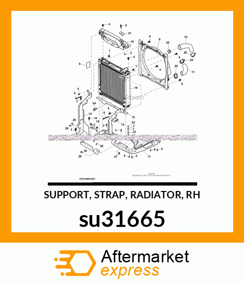 SUPPORT, STRAP, RADIATOR, RH su31665