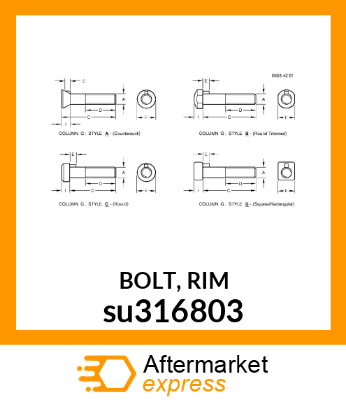 BOLT, RIM su316803