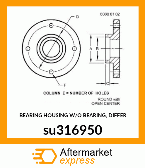 BEARING HOUSING W/O BEARING, DIFFER su316950