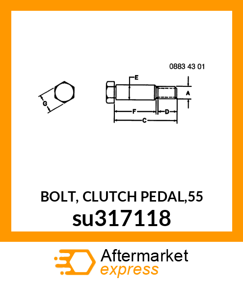 BOLT, CLUTCH PEDAL,55 su317118