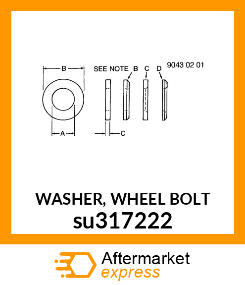 WASHER, WHEEL BOLT su317222