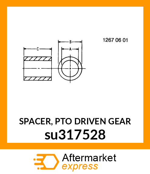 SPACER, PTO DRIVEN GEAR su317528