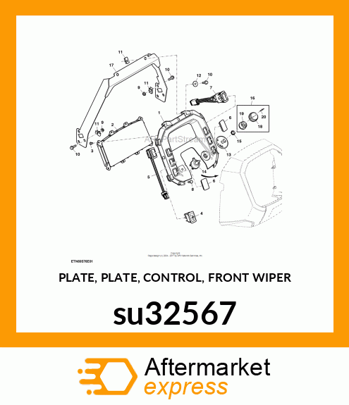 PLATE, PLATE, CONTROL, FRONT WIPER su32567