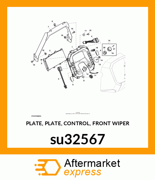 PLATE, PLATE, CONTROL, FRONT WIPER su32567