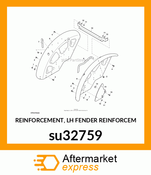 REINFORCEMENT, LH FENDER REINFORCEM su32759