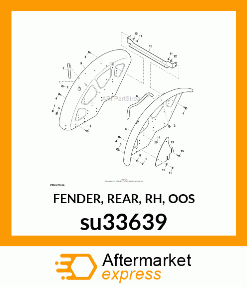 FENDER, REAR, RH, OOS su33639