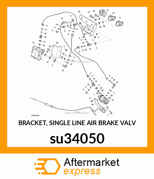 BRACKET, SINGLE LINE AIR BRAKE VALV su34050