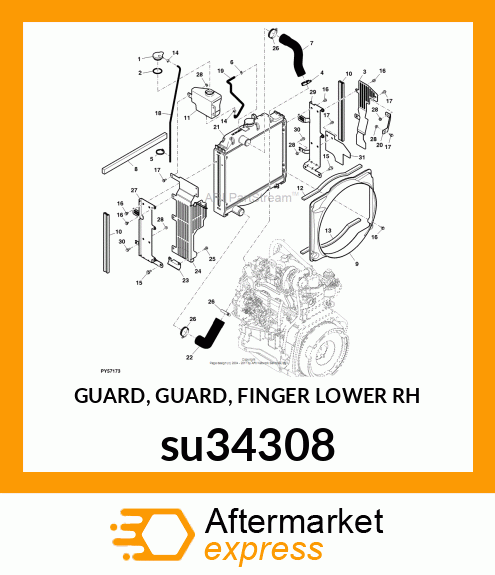 GUARD, GUARD, FINGER LOWER RH su34308