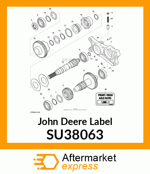 LABEL, MFWD RATIO 1.360:1 SU38063