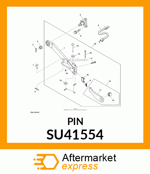 PIN, TELESCOPIC DRAFT LINK LOCK HIN SU41554