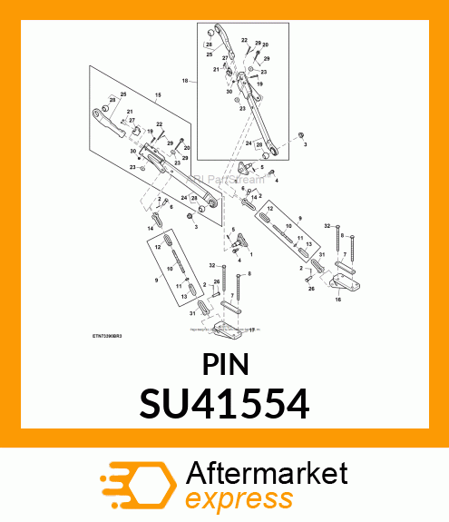 PIN, TELESCOPIC DRAFT LINK LOCK HIN SU41554