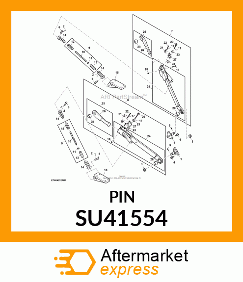 PIN, TELESCOPIC DRAFT LINK LOCK HIN SU41554