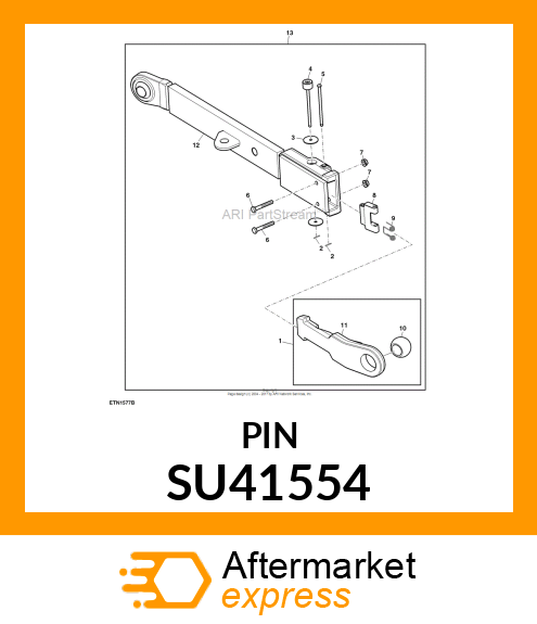 PIN, TELESCOPIC DRAFT LINK LOCK HIN SU41554