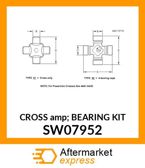 CROSS amp; BEARING KIT SW07952