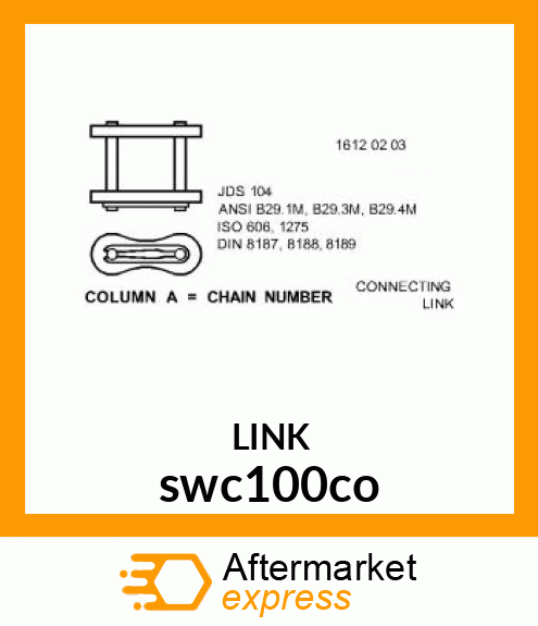 100 CONNECTOR LINK (IMPORT) swc100co