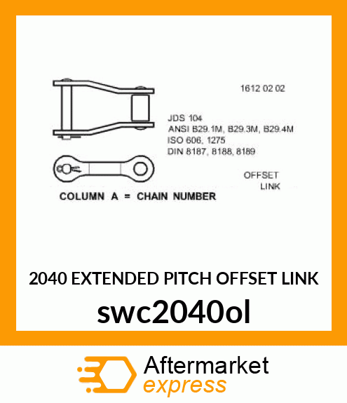 2040 EXTENDED PITCH OFFSET LINK swc2040ol