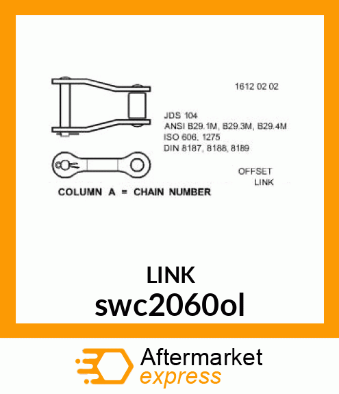 2060 EXTENDED PITCH OFFSET LINK swc2060ol