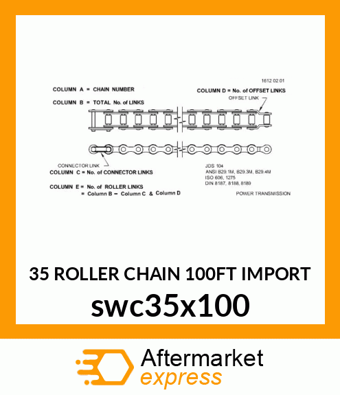 35 ROLLER CHAIN 100FT (IMPORT) swc35x100