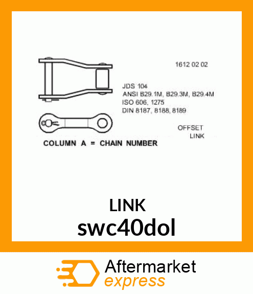 40 DOUBLE OFFSET LINK (IMPORT) swc40dol