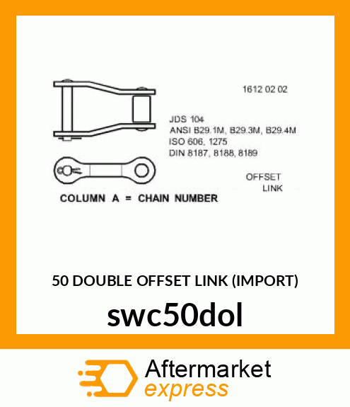 50 DOUBLE OFFSET LINK (IMPORT) swc50dol