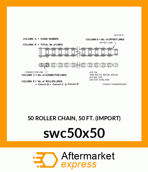 50 ROLLER CHAIN, 50 FT. (IMPORT) swc50x50