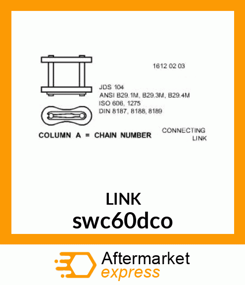 60 DOUBLE CONNECTOR LINK IMPORT swc60dco