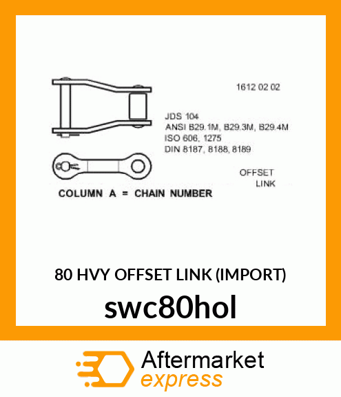 80 HVY OFFSET LINK (IMPORT) swc80hol