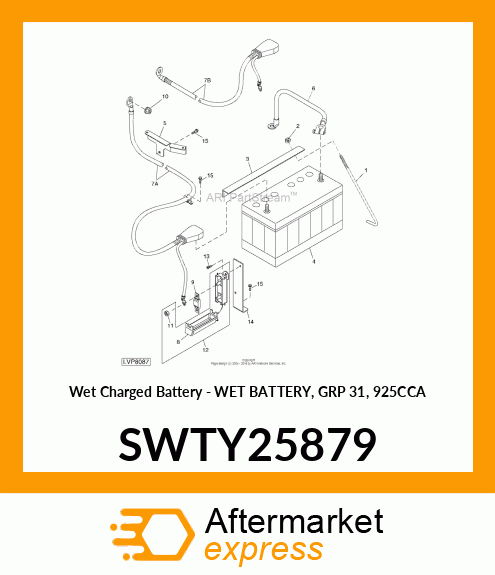 Wet Charged Battery - WET BATTERY, GRP 31, 925CCA SWTY25879