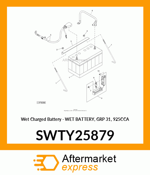 Wet Charged Battery - WET BATTERY, GRP 31, 925CCA SWTY25879