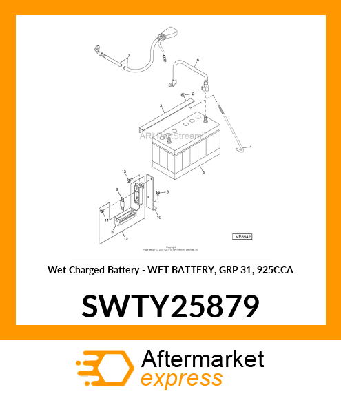 Wet Charged Battery - WET BATTERY, GRP 31, 925CCA SWTY25879