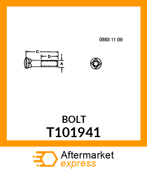 BOLT DOME HEAD PLOW T101941